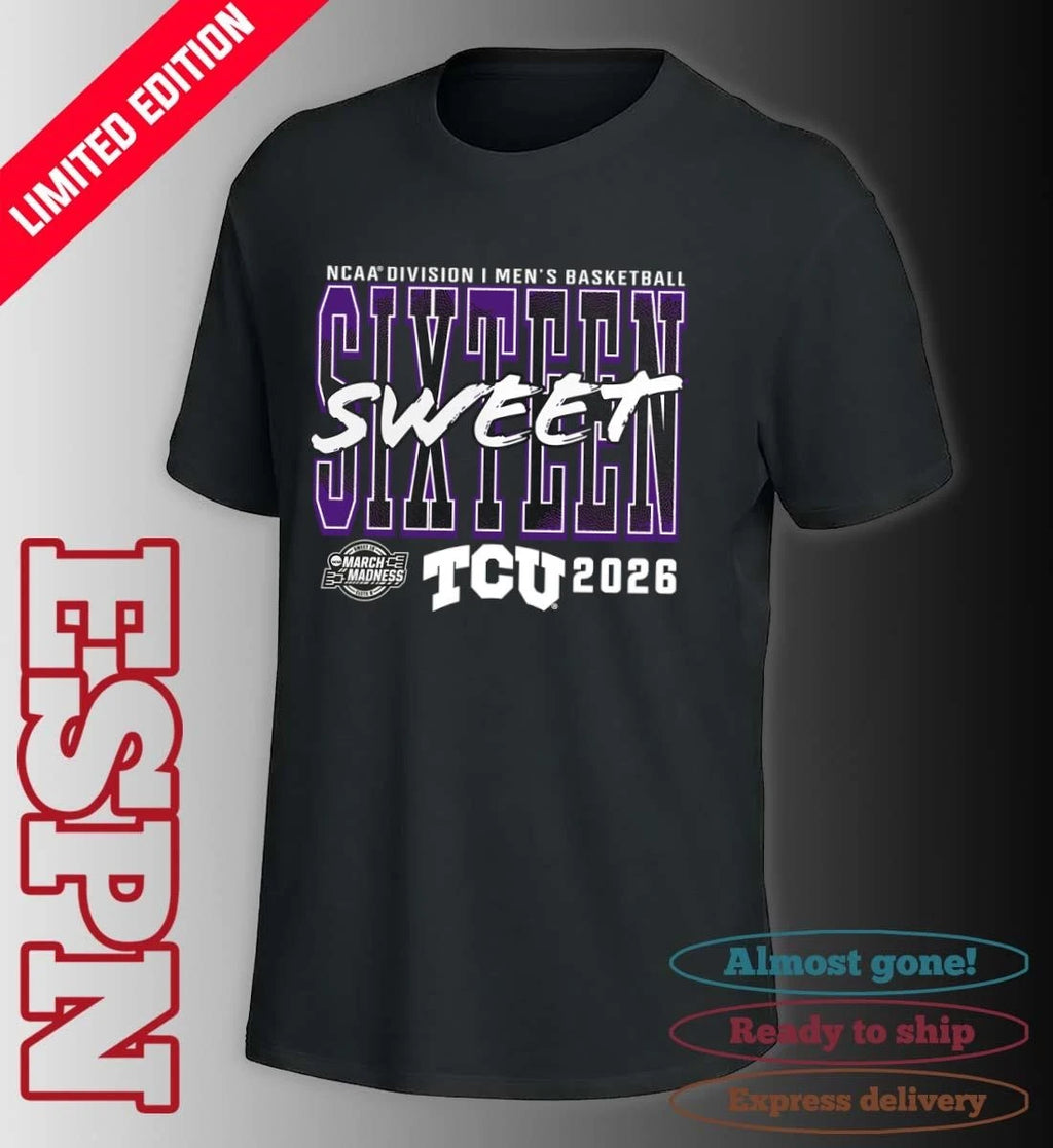 Official TCU Horned Frogs 2026 NCAA Men’s Basketball Tournament March Madness Sweet 16 T-Shirt