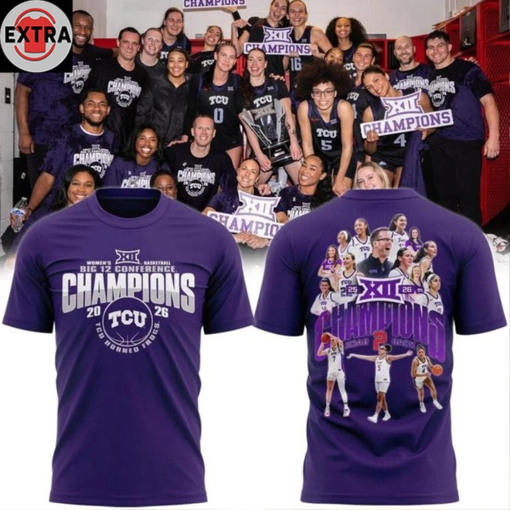 Official TCU Horned Frogs Big 12 Champions 2026 Logo Two Sided Shirt
