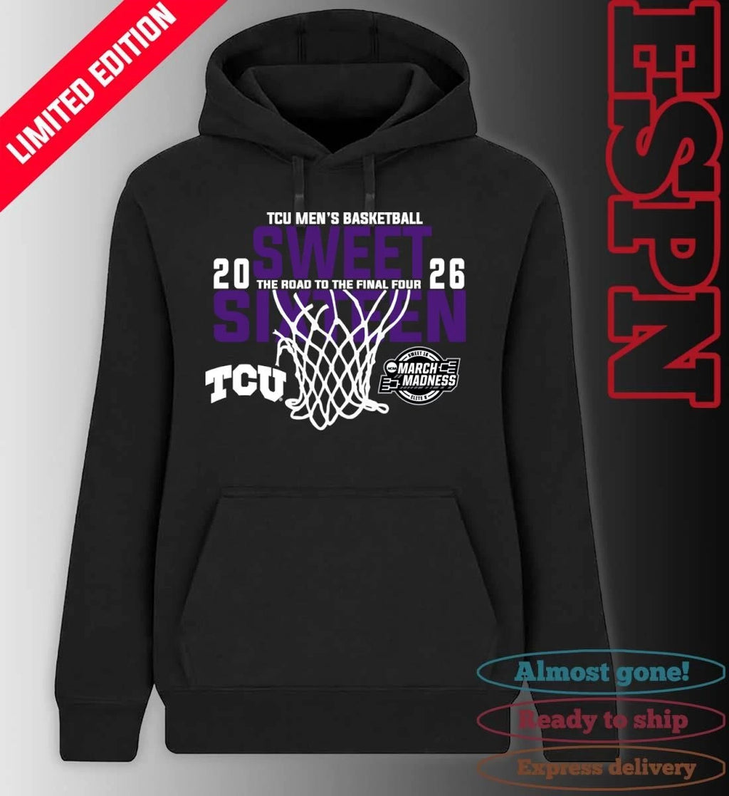 Official TCU Men’s Basketball 2026 Sweet Sixteen The Road To The Final Four Shirt
