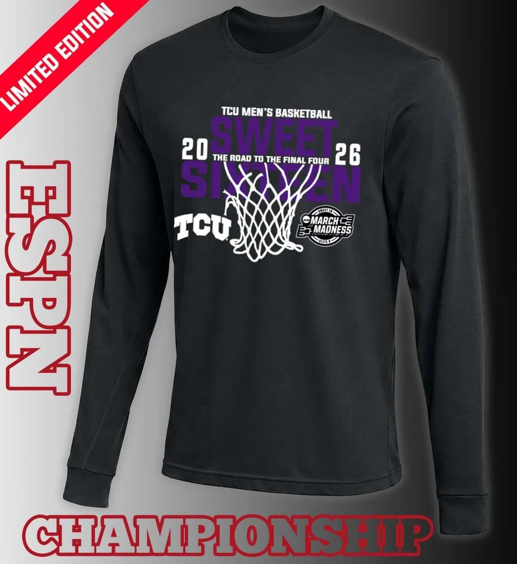 Official TCU Men’s Basketball 2026 Sweet Sixteen The Road To The Final Four Shirt