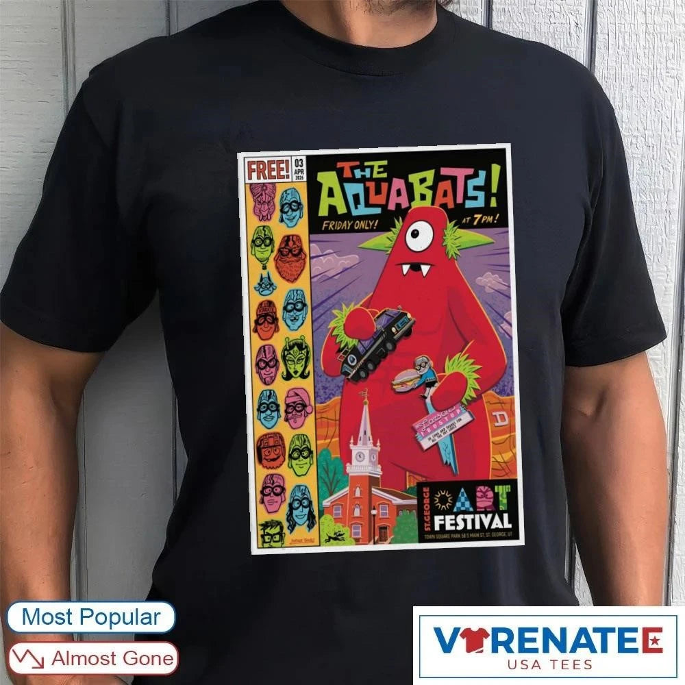Official THE AQUABATS! April 3 2026 Town Square Park St. George UT Poster T-Shirt