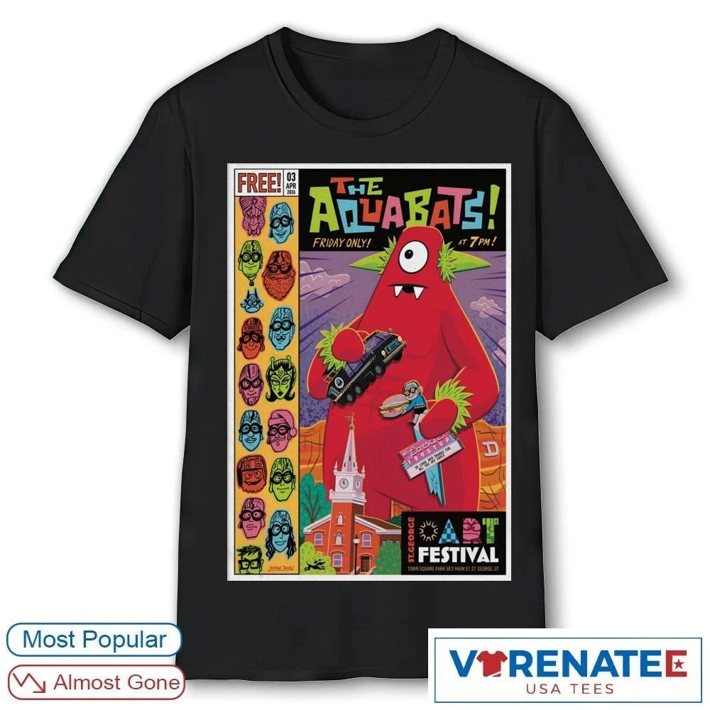 Official THE AQUABATS! April 3 2026 Town Square Park St. George UT Poster T-Shirt