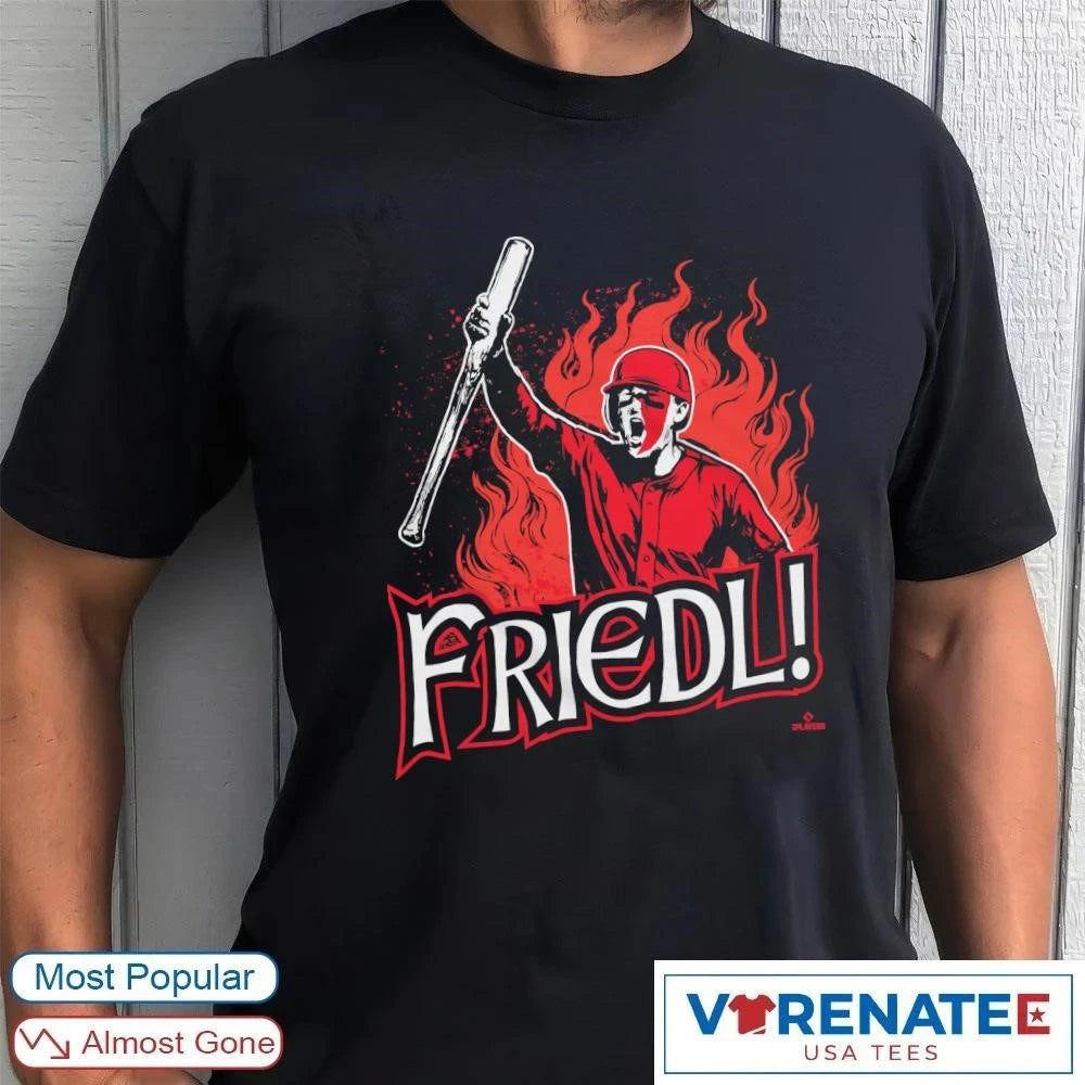 Official TJ Friedl Battle Cry Cincinnati Reds MLB T-Shirt