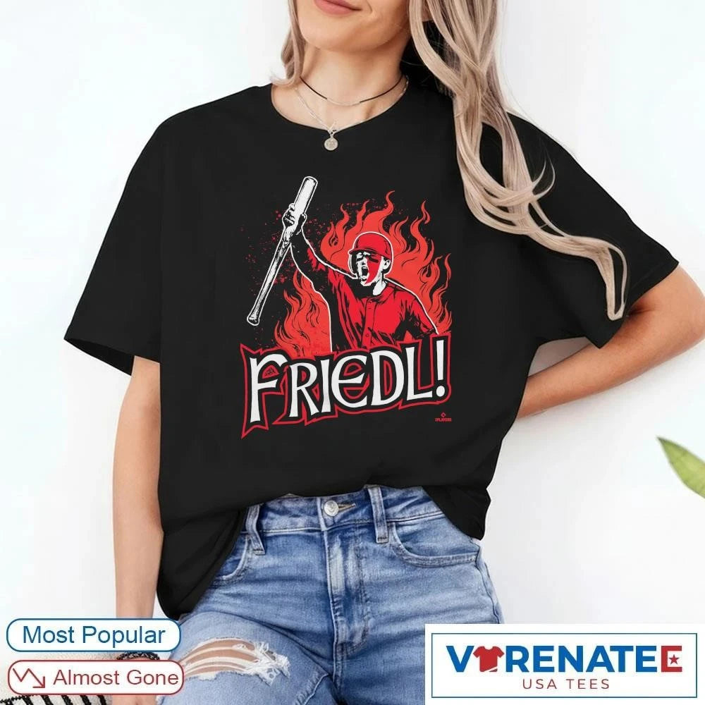 Official TJ Friedl Battle Cry Cincinnati Reds MLB T-Shirt