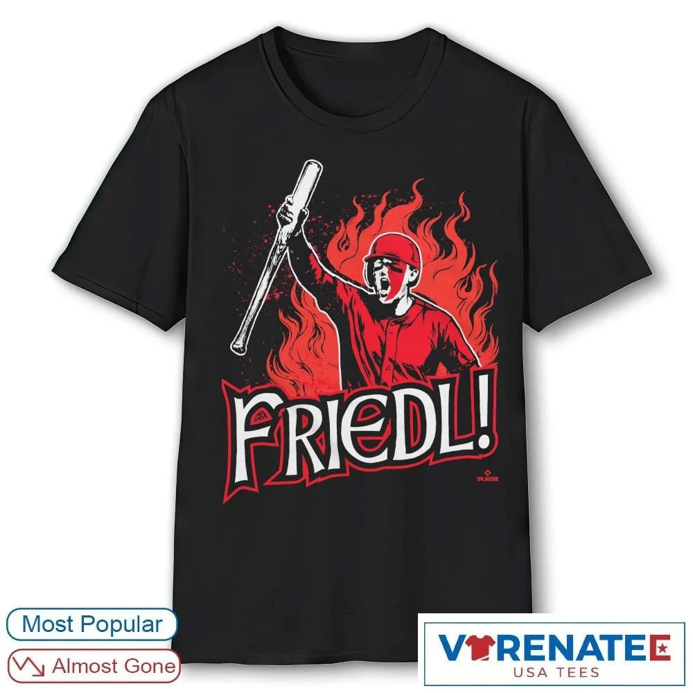 Official TJ Friedl Battle Cry Cincinnati Reds MLB T-Shirt