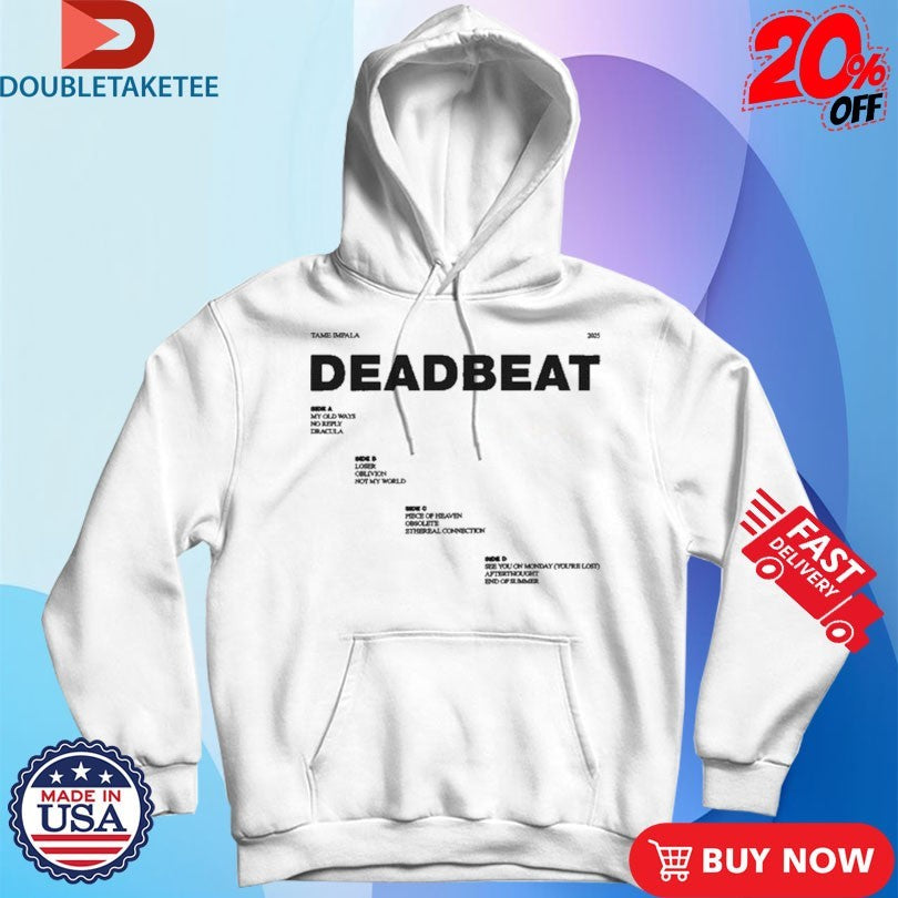 Official Tame Impala Deadbeat Tracklist Shirts