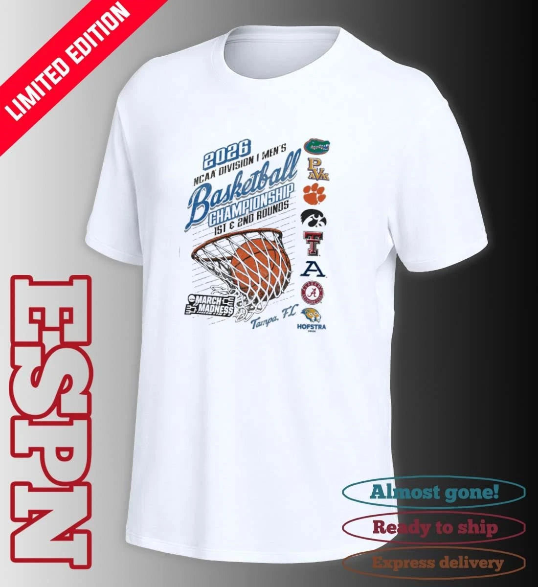 Official Tampa, FL 2026 NCAA DI Men’s Basketball Championship – 1st, 2nd Rounds Shirt