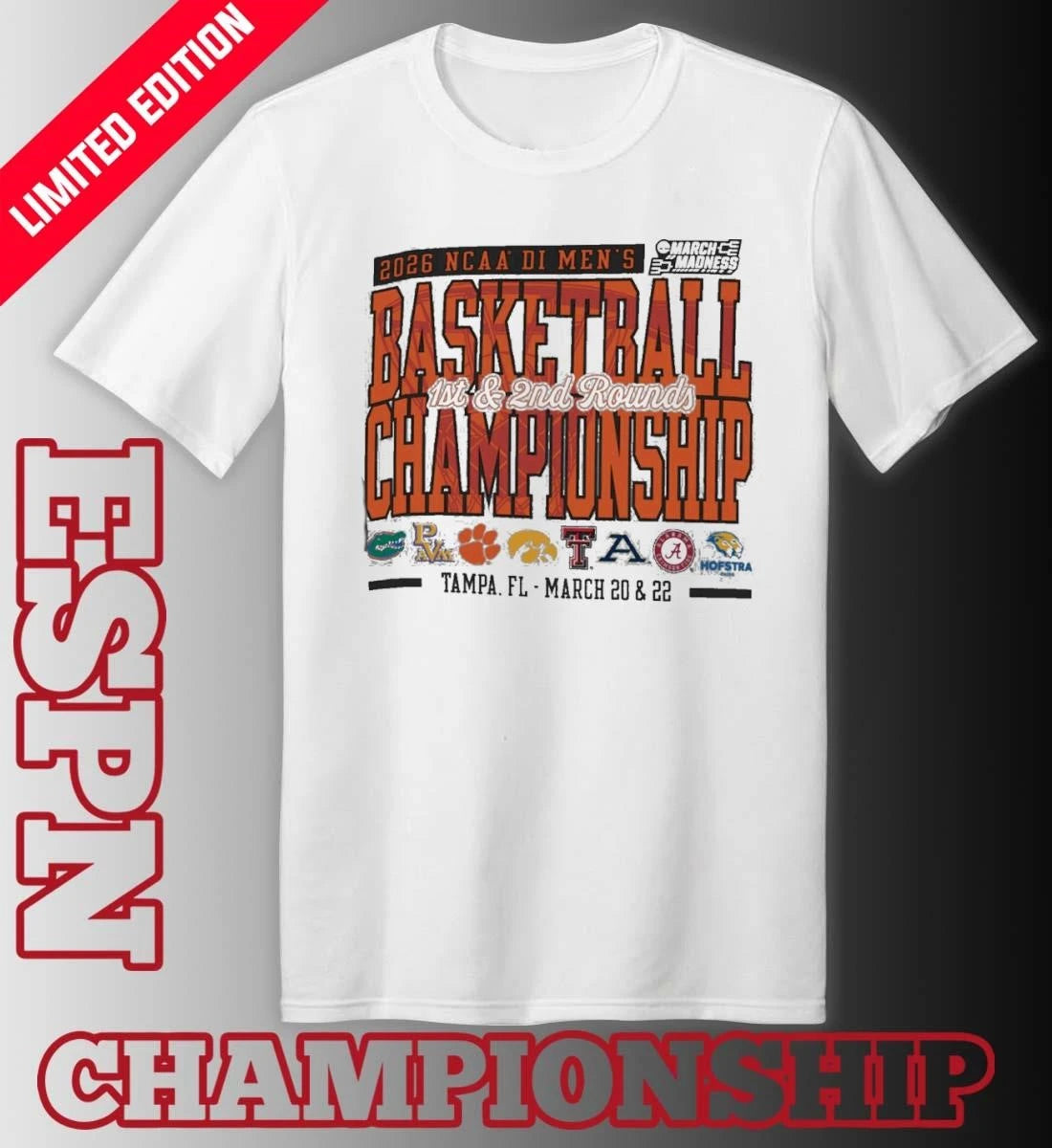 Official Tampa, FL 2026 NCAA DI Men’s Basketball Championship – March 20 &amp; 22 T-Shirt