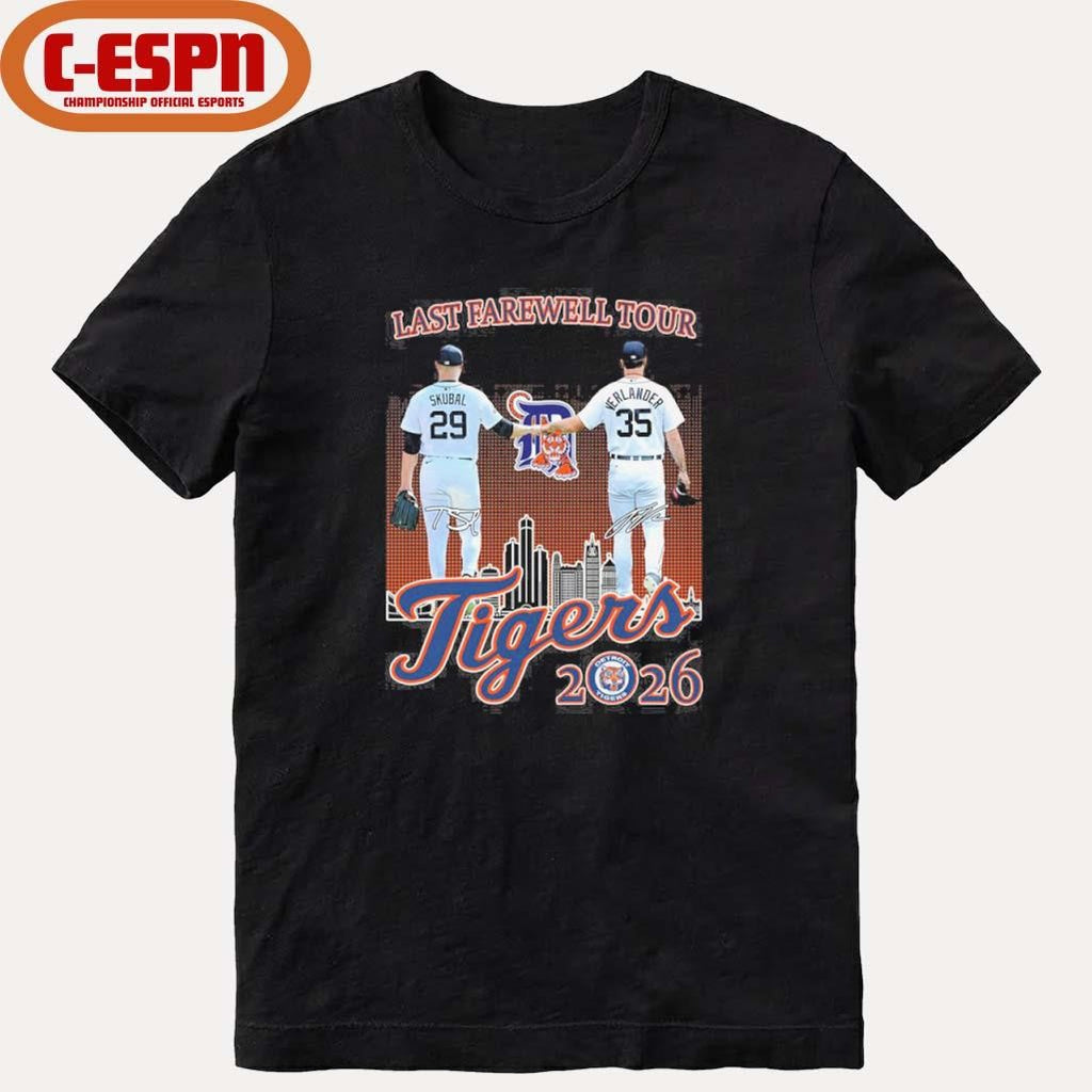 Official Tarik Skubal And Justin Verlander Last Farewell Tour 2026 Shirt