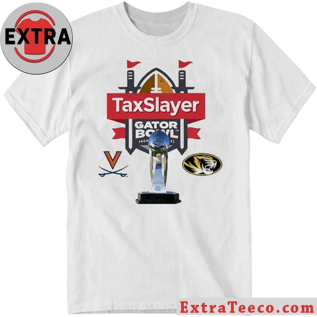 Official TaxSlayer Gator Bowl Virginia Cavaliers Versus Missouri Tigers Bowl Season College Football 2025 2026 Logo Shirt