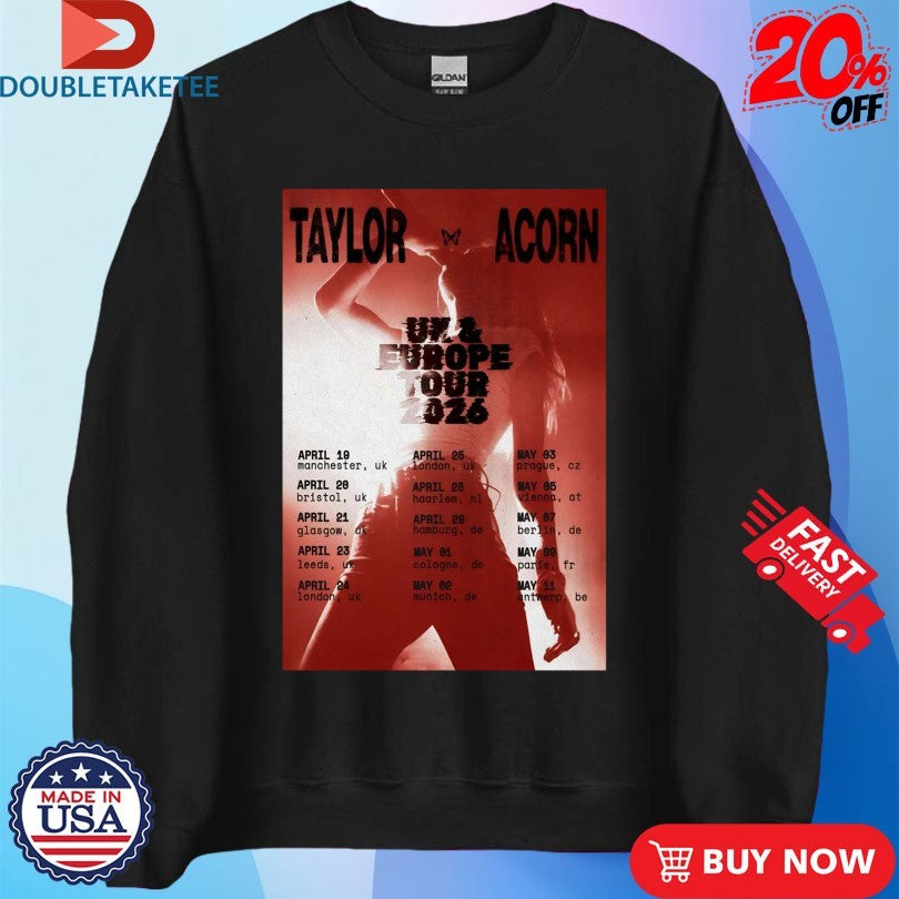 Official Taylor Acorn UK And Europe 2026 Tour Shirts