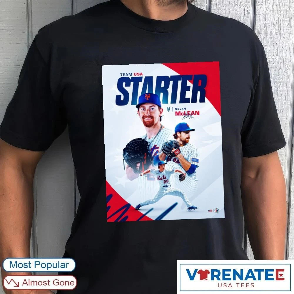 Official Team USA Starter Nolan McLean Signature Poster T-Shirt