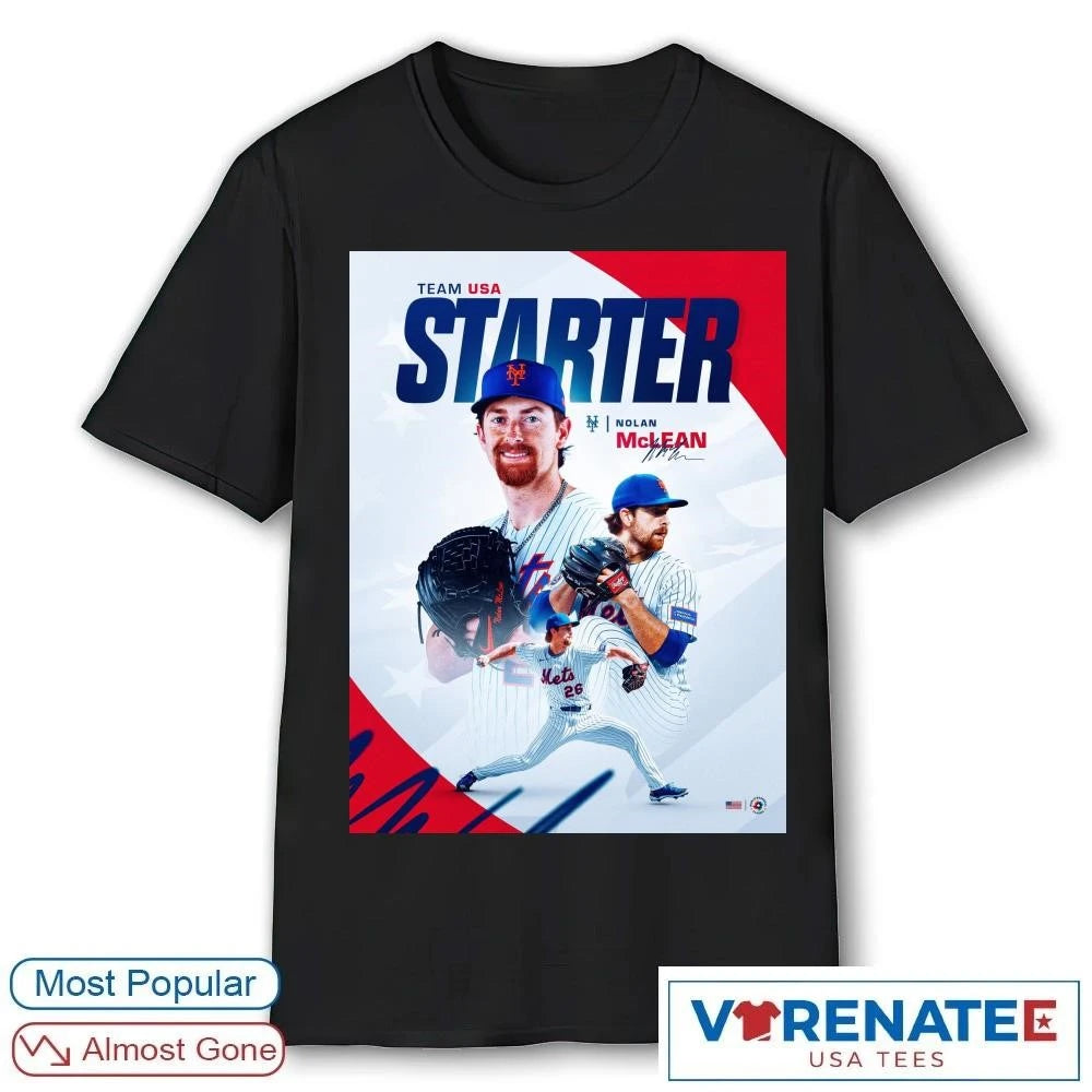 Official Team USA Starter Nolan McLean Signature Poster T-Shirt