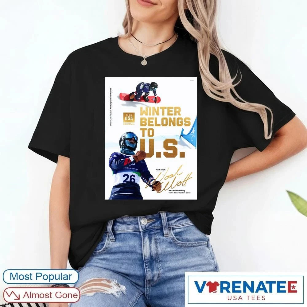 Official Team USA Winter Belongs To US Noah Elliott Para Snowboarding Signature Poster T-Shirt