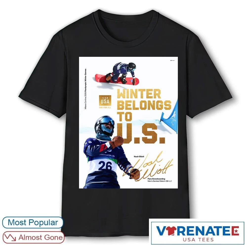 Official Team USA Winter Belongs To US Noah Elliott Para Snowboarding Signature Poster T-Shirt