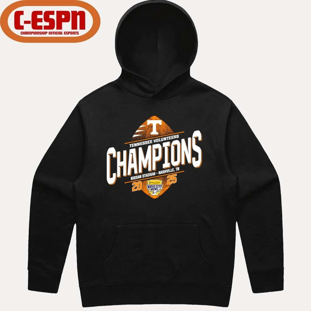 Official Tennessee Football 2025 Music City Bowl Champions T-Shirt