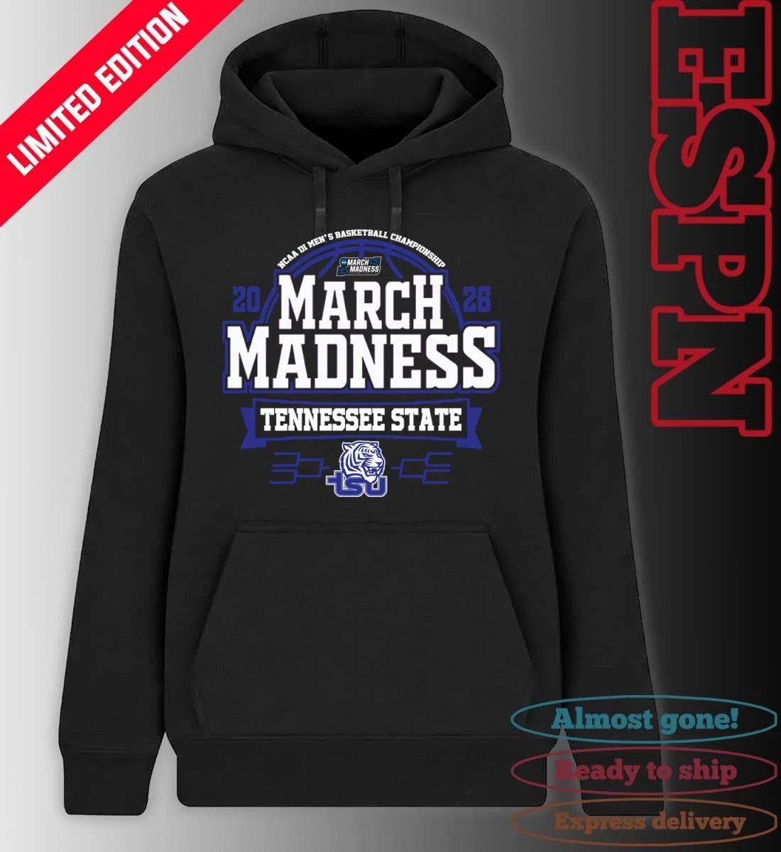 Official Tennessee State Tigers March Madness 2026 NCAA DI Men’s Basketball Tournament T-Shirt