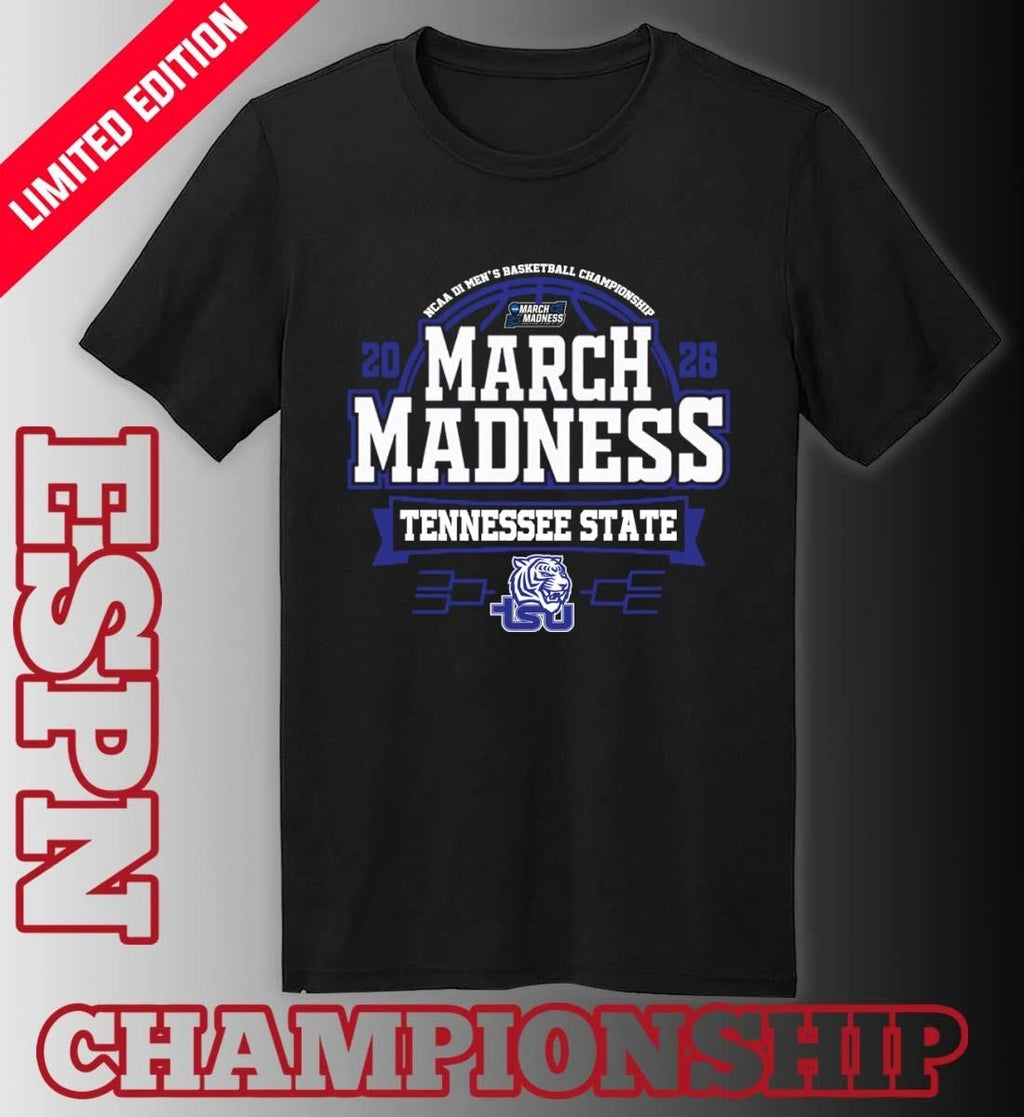 Official Tennessee State Tigers March Madness 2026 NCAA DI Men’s Basketball Tournament T-Shirt