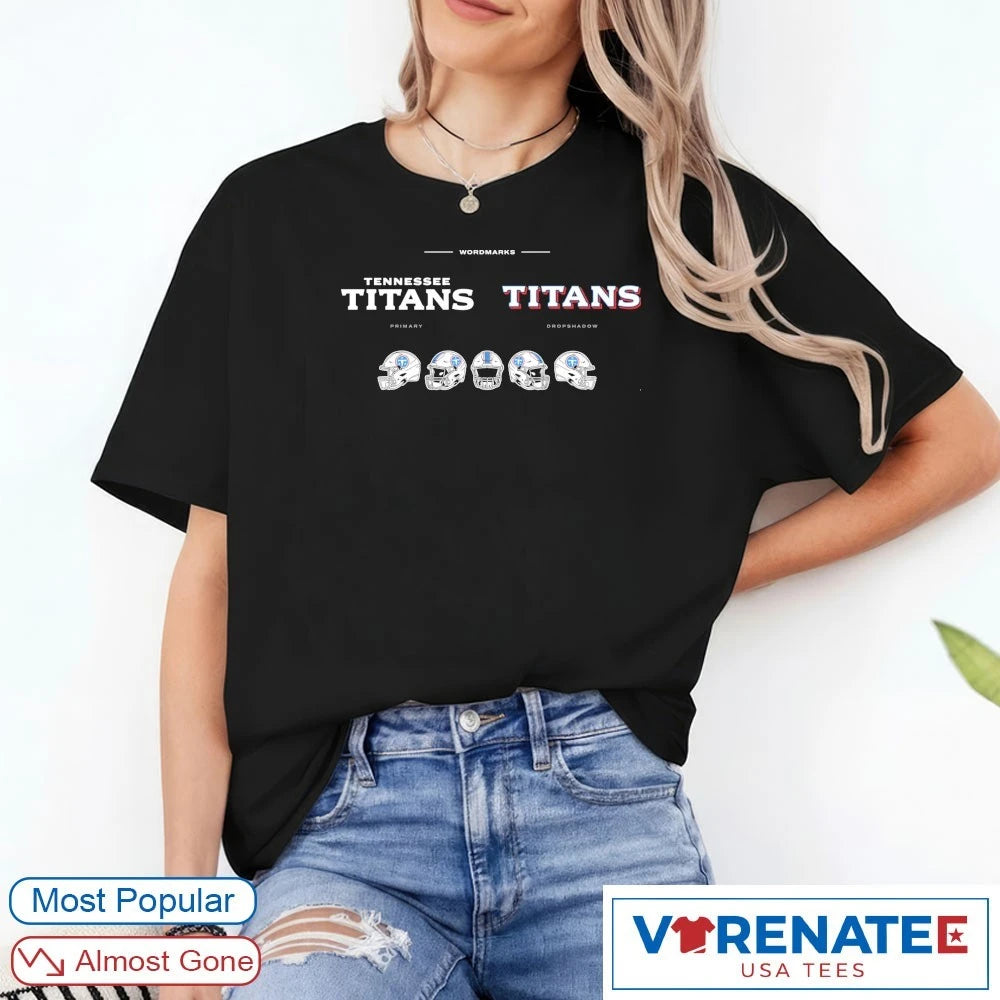 Official Tennessee Titans Primary Titans Dropshadown New T-Shirt