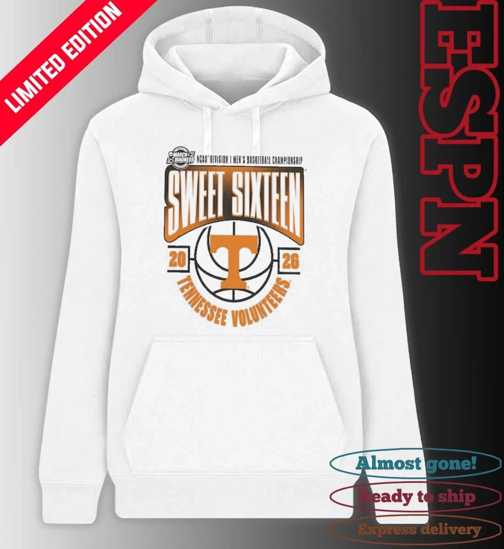 Official Tennessee Volunteers 2026 NCAA Men’s Basketball Tournament March Madness Sweet 16 T-Shirt