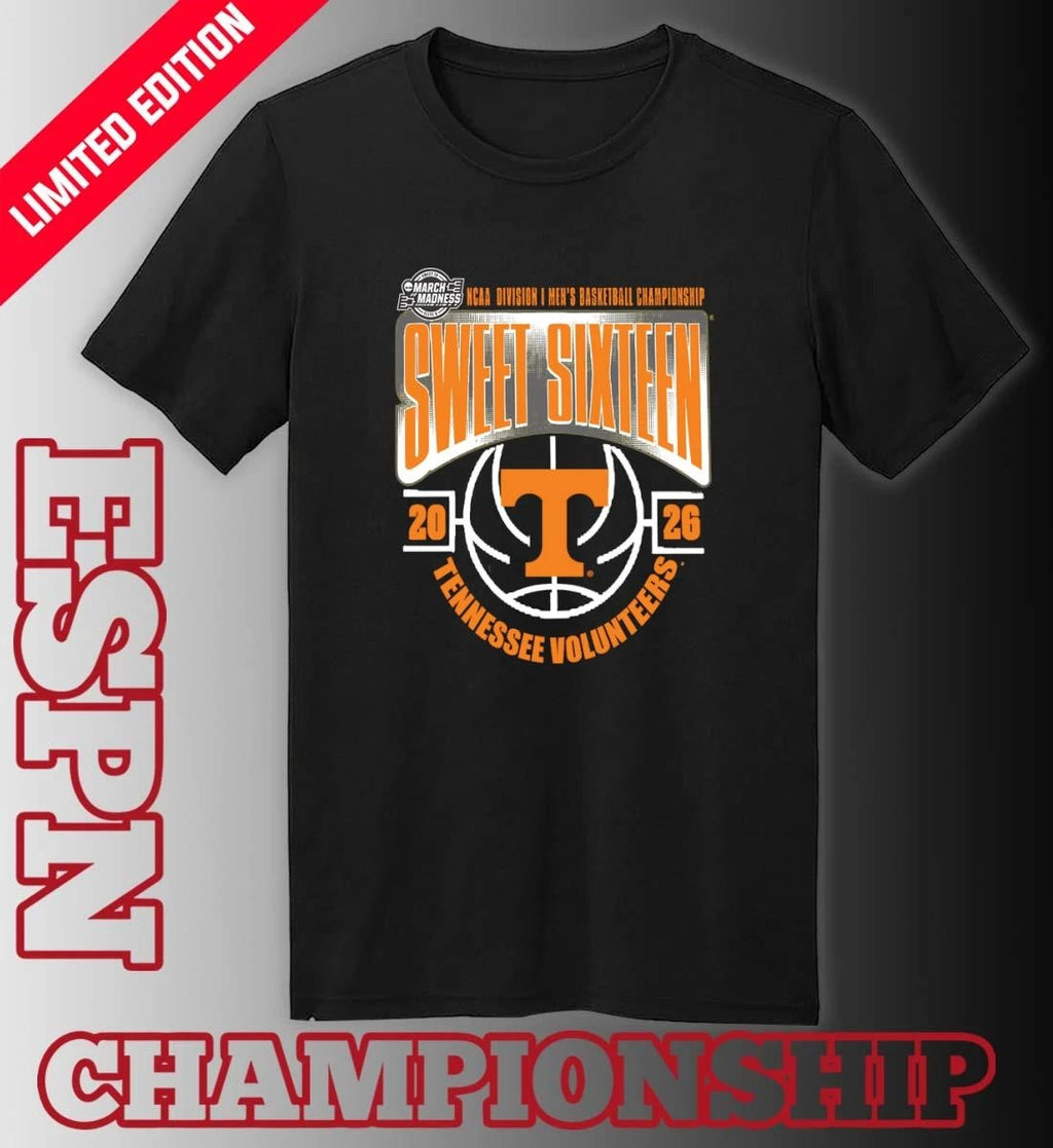 Official Tennessee Volunteers Sweet 16 NCAA DI Men’s Basketball Tournament March Madness 2026 T-Shirt