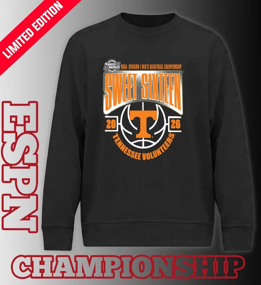 Official Tennessee Volunteers Sweet 16 NCAA DI Men’s Basketball Tournament March Madness 2026 T-Shirt
