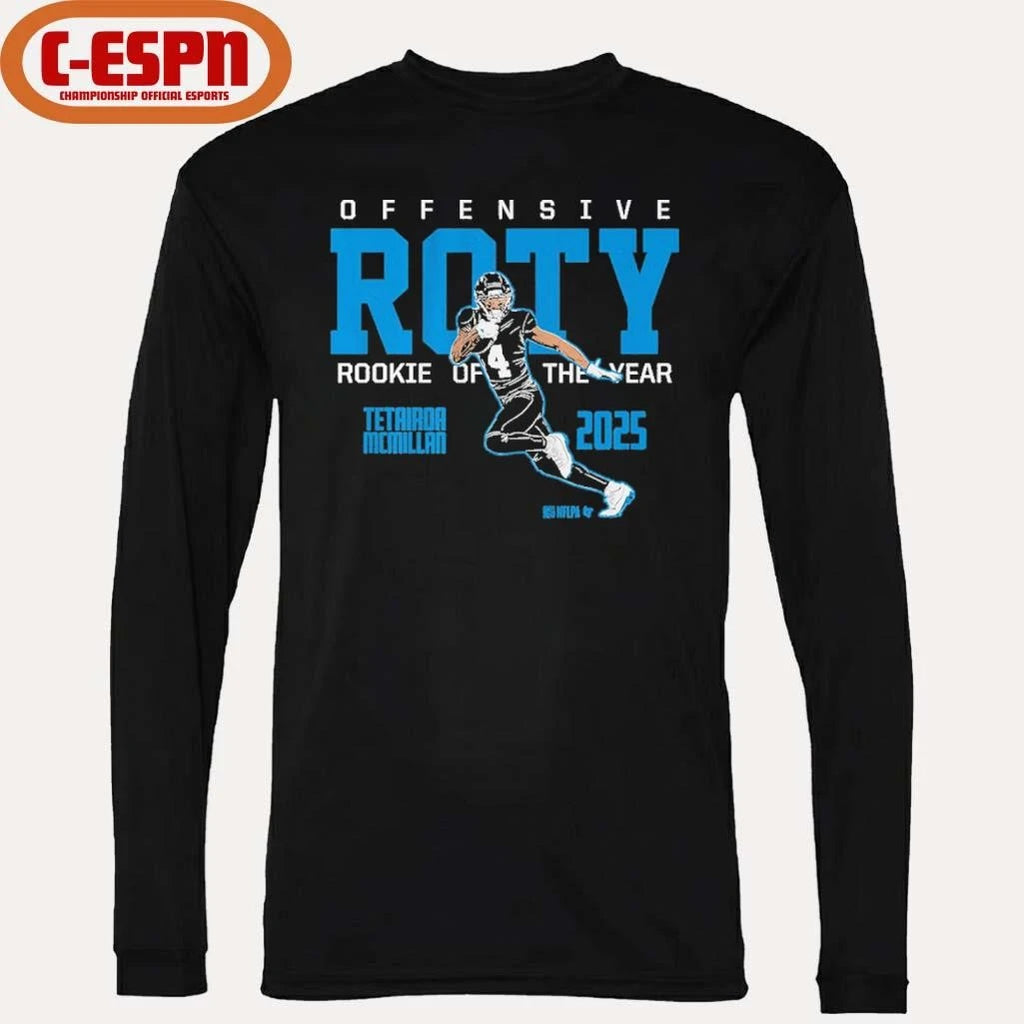 Official Tetairoa McMillan 2025 Offensive Rookie of the Year shirt