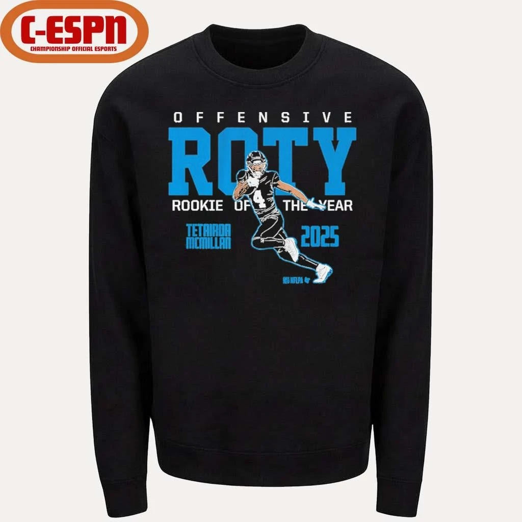 Official Tetairoa McMillan 2025 Offensive Rookie of the Year shirt