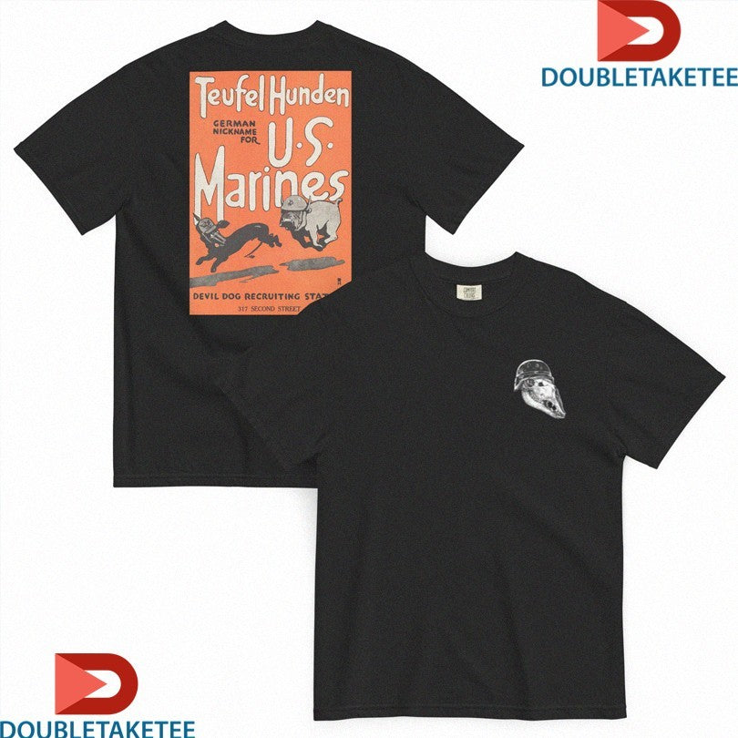 Official Teufel Hunden Us Marines Devil Dog Recruiting German Nickname For Shirts