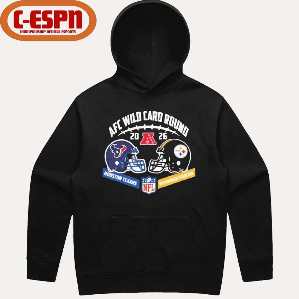 Official Texans Vs Steelers AFC Wild Card Round Helmet Matchup T-Shirt