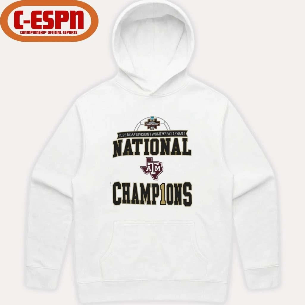 Official Texas A&amp;M Aggies 2025 NCAA Women’s Volleyball National Champions Locker Room T-Shirt