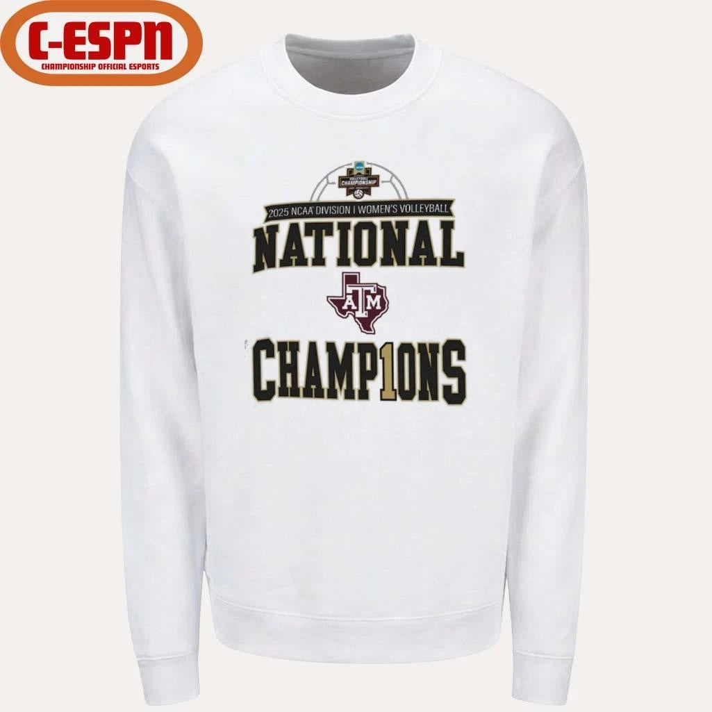Official Texas A&amp;M Aggies 2025 NCAA Women’s Volleyball National Champions Locker Room T-Shirt