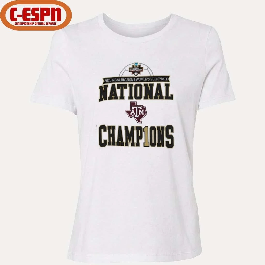Official Texas A&amp;M Aggies 2025 NCAA Women’s Volleyball National Champions Locker Room T-Shirt