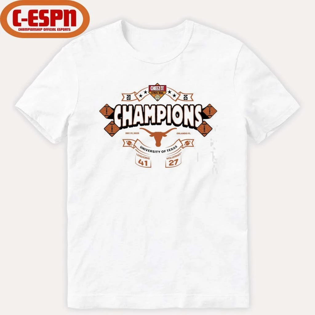 Official Texas Longhorns 2025 Cheez-it Citrus Bowl Champions Score Shirt