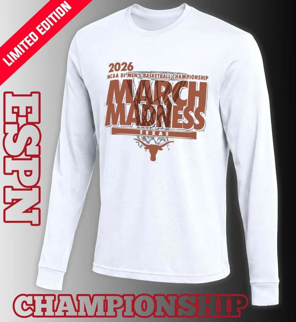 Official Texas Longhorns 2026 NCAA DI Basketball March Madness – First Four Shirt