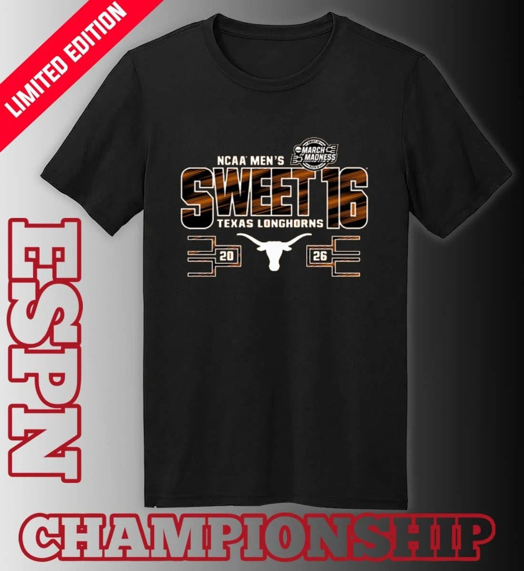 Official Texas Longhorns 2026 NCAA March Madness Sweet 16 Bound Net Shirt