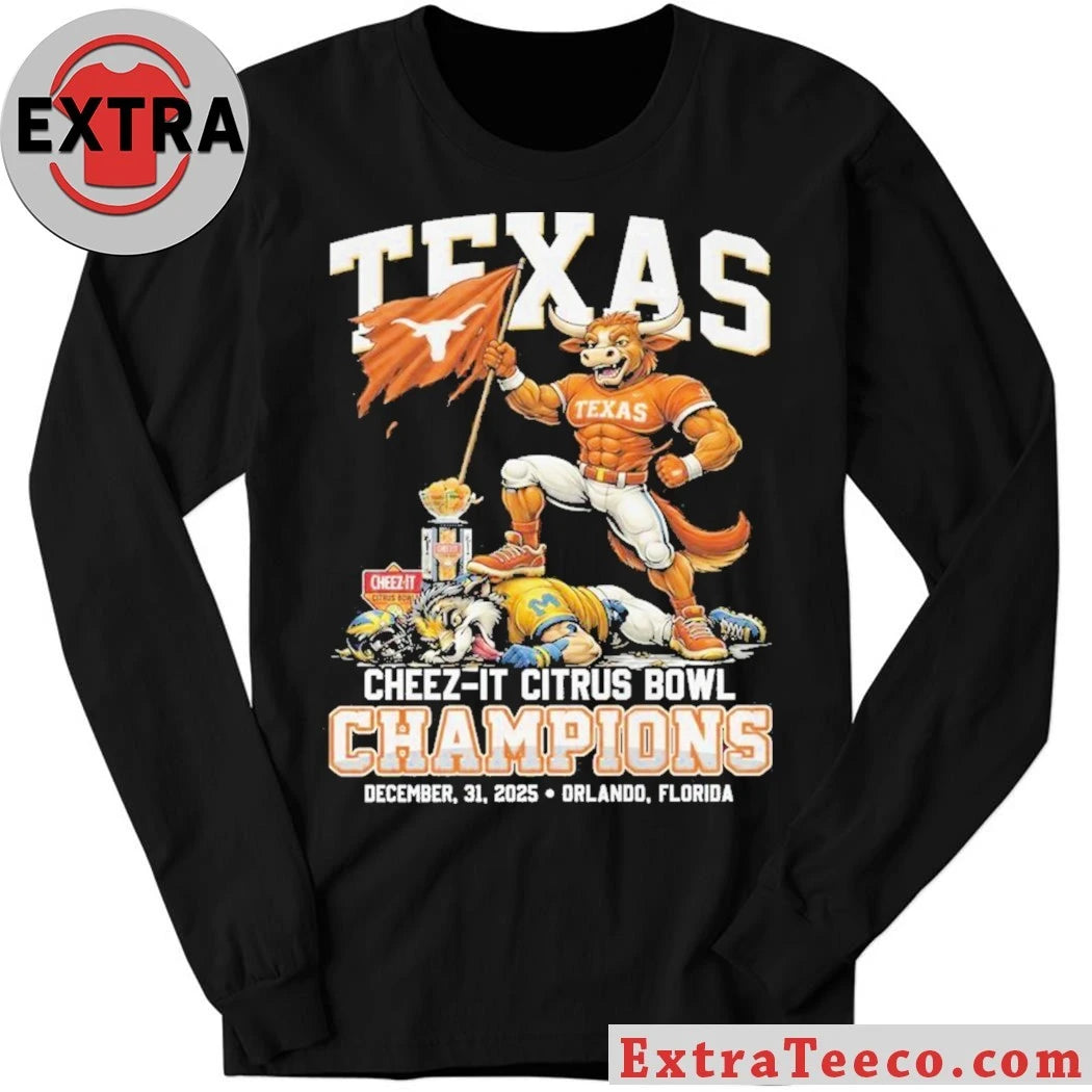 Official Texas Longhorns Cheez-It Citrus Bowl Champions December, 31, 2025 Logo T-Shirt