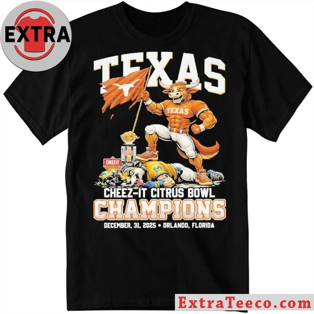 Official Texas Longhorns Cheez-It Citrus Bowl Champions December, 31, 2025 Logo T-Shirt