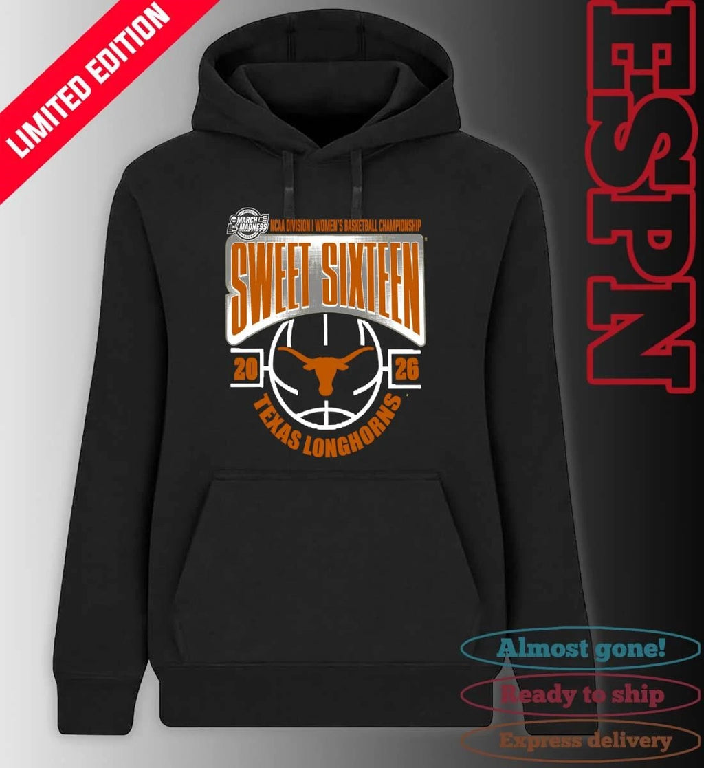 Official Texas Longhorns Sweet 16 NCAA DI Women’s Basketball Tournament March Madness 2026 T-Shirt