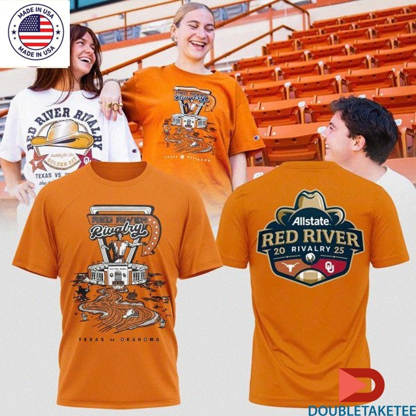 Official Texas Longhorns Vs Oklahoma Sooners Red River Rivalry 2025 Showdown Stadium Shirts