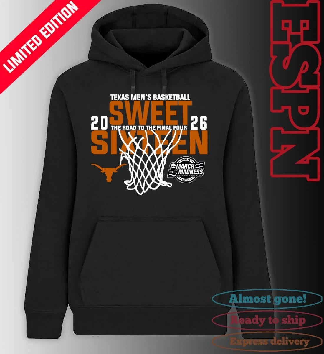 Official Texas Men’s Basketball 2026 Sweet Sixteen The Road To The Final Four Shirt
