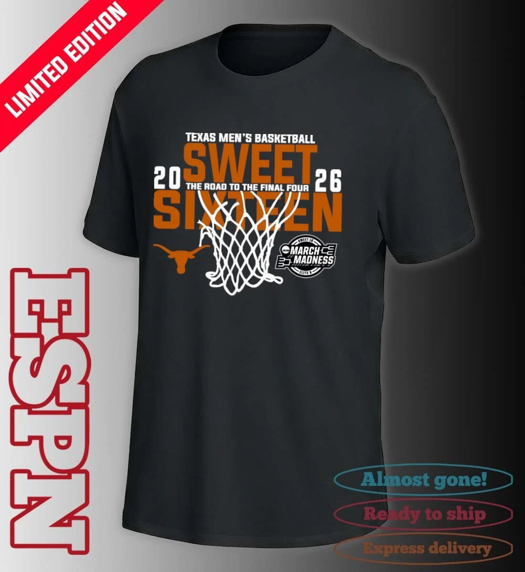 Official Texas Men’s Basketball 2026 Sweet Sixteen The Road To The Final Four Shirt