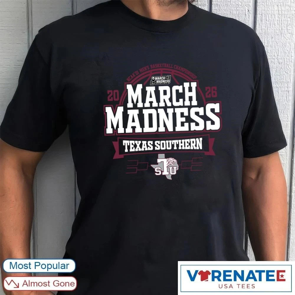 Official Texas Southern Tigers 2026 NCAA DI Men’s Basketball Championship March Madness Bound T-Shirt