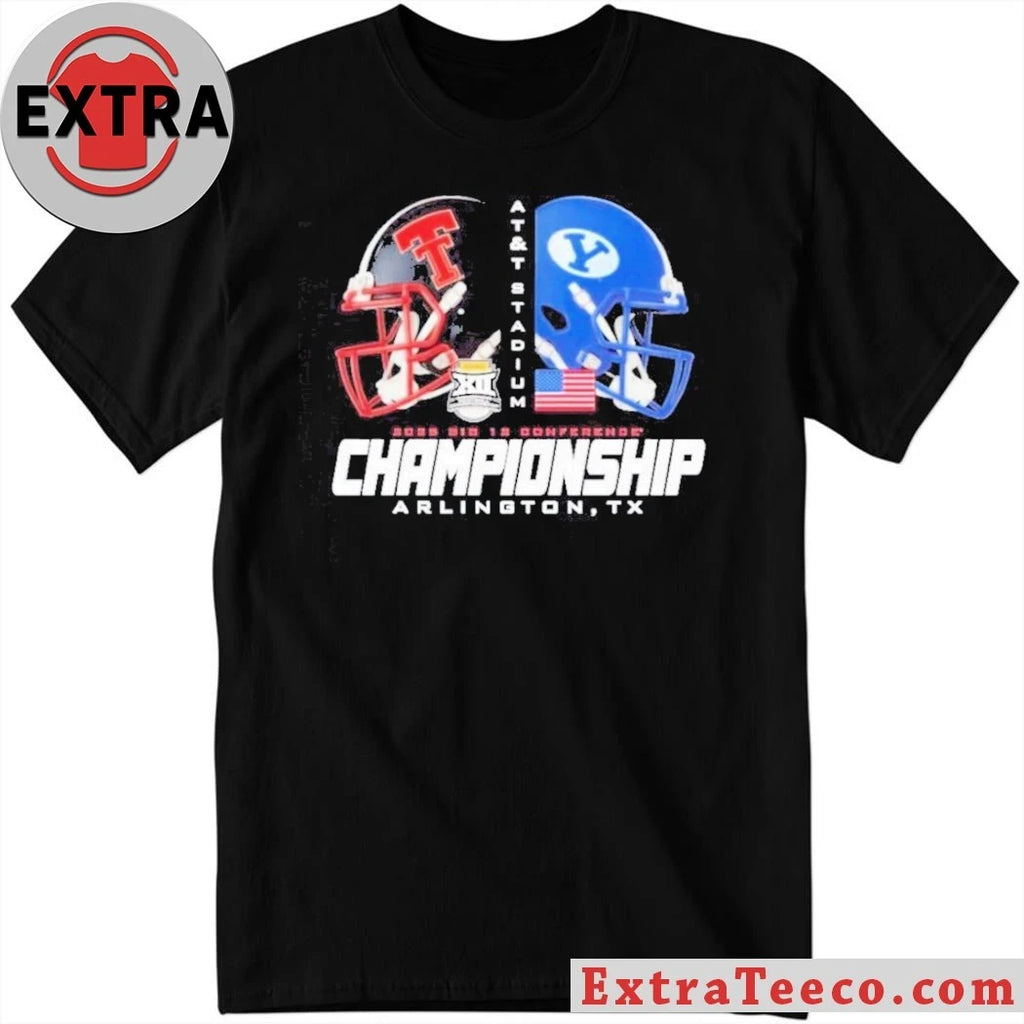 Official Texas Tech Red Raiders Beat Vs BYU Cougars 2025 Big 12 Conference Champions AT&amp;T Stadium in Arlington, Texas Helmet T-Shirt