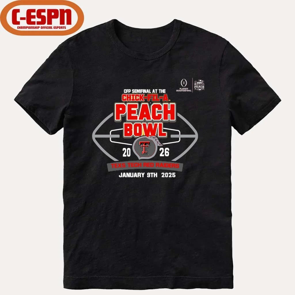 Official Texas Tech Red Raiders Chick-Fil-A Peach Bowl 2026 Shirt