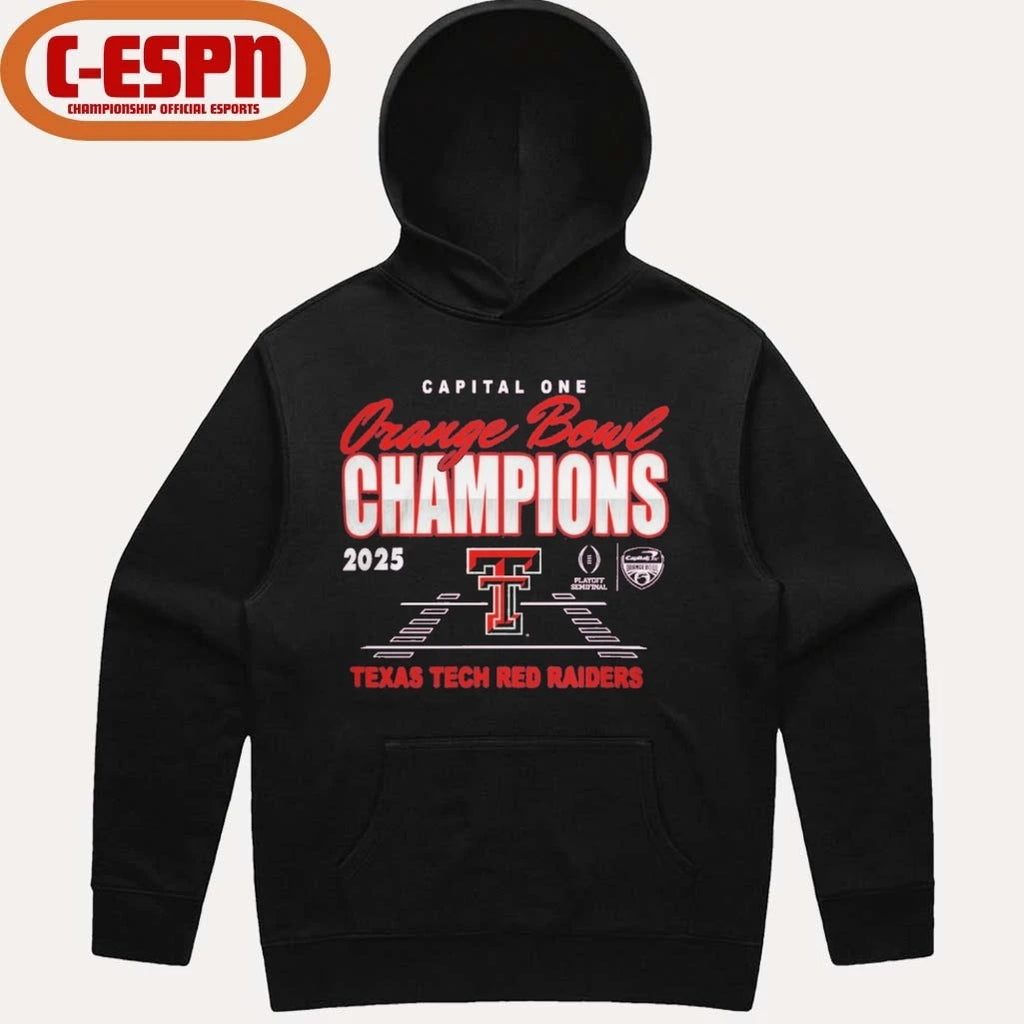 Official Texas Tech Red Raiders Orange Bowl Champions 2026 CFP Football Shirt