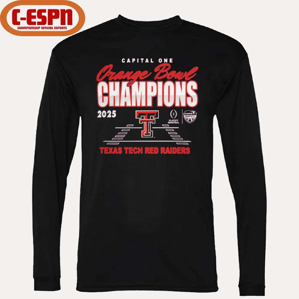 Official Texas Tech Red Raiders Orange Bowl Champions 2026 CFP Football Shirt