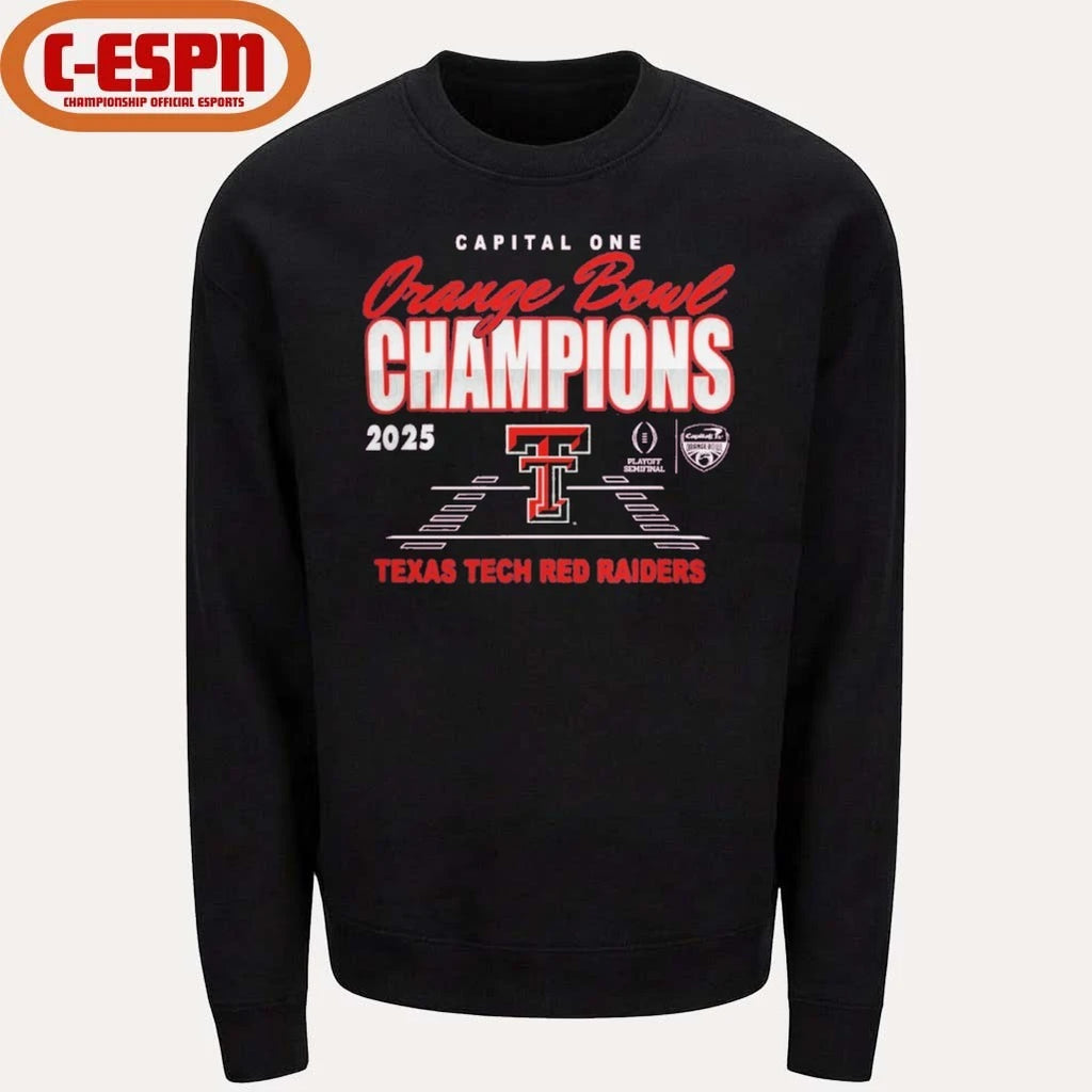 Official Texas Tech Red Raiders Orange Bowl Champions 2026 CFP Football Shirt