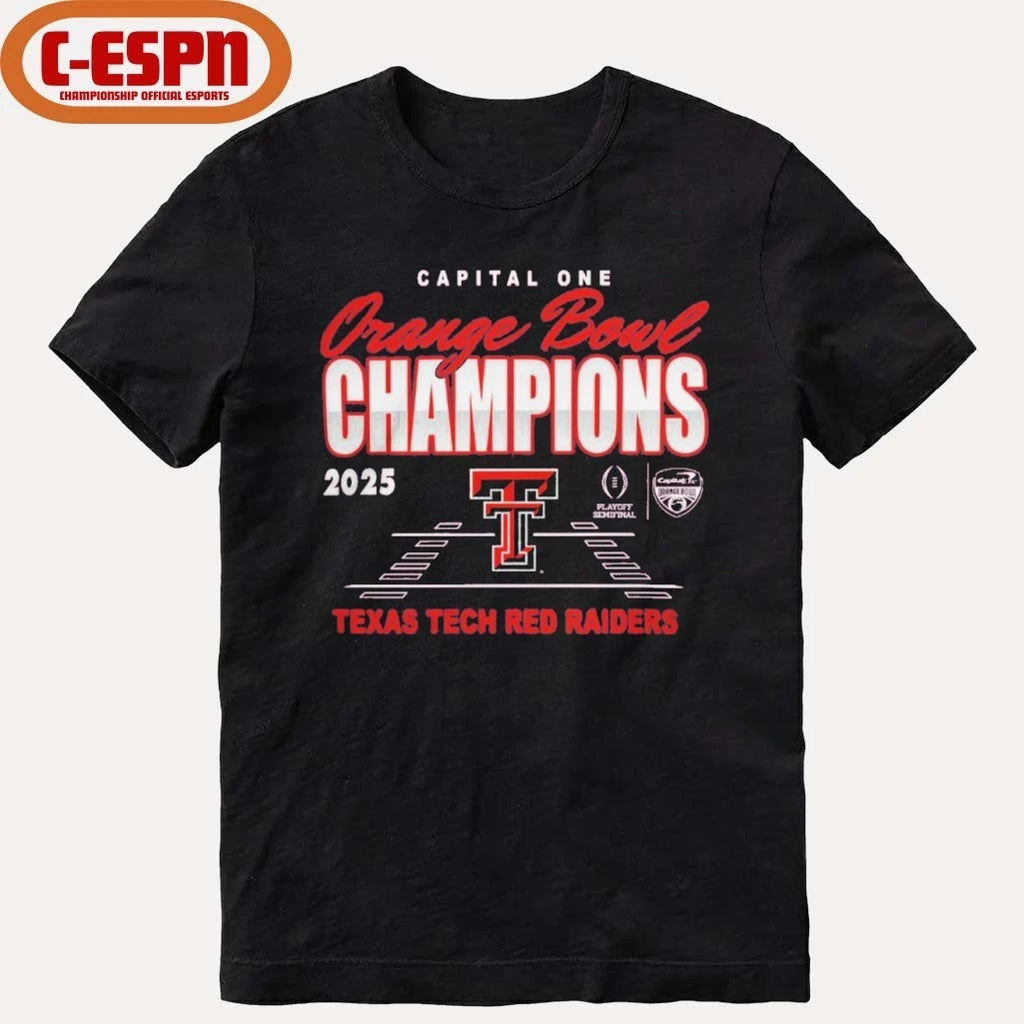 Official Texas Tech Red Raiders Orange Bowl Champions 2026 CFP Football Shirt