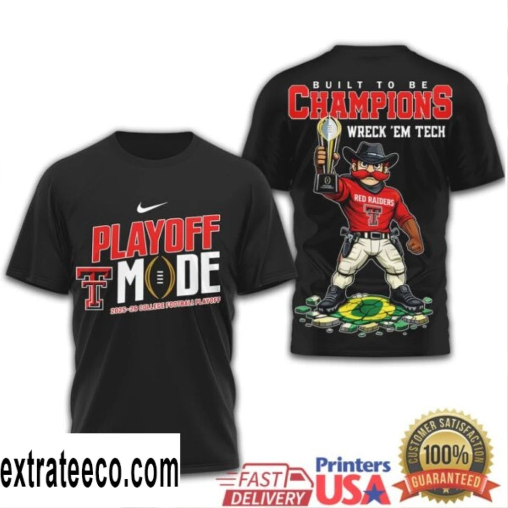 Official Texas Tech Red Raiders Playoff Mode 2025 26 College Football Playoff Logo Shirt